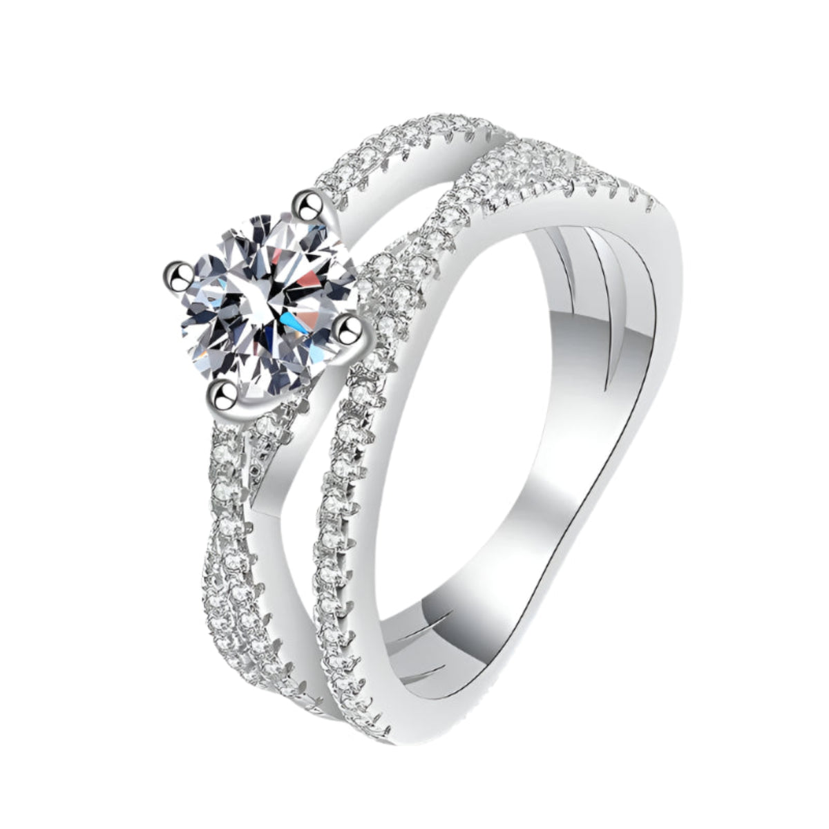 Close-up on sparkling zircon and band detail