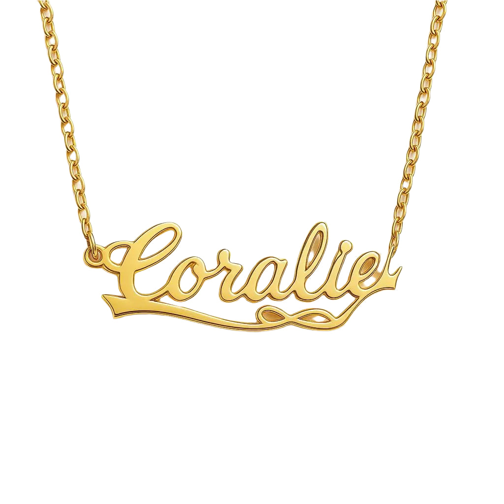 Elegant gold name necklace