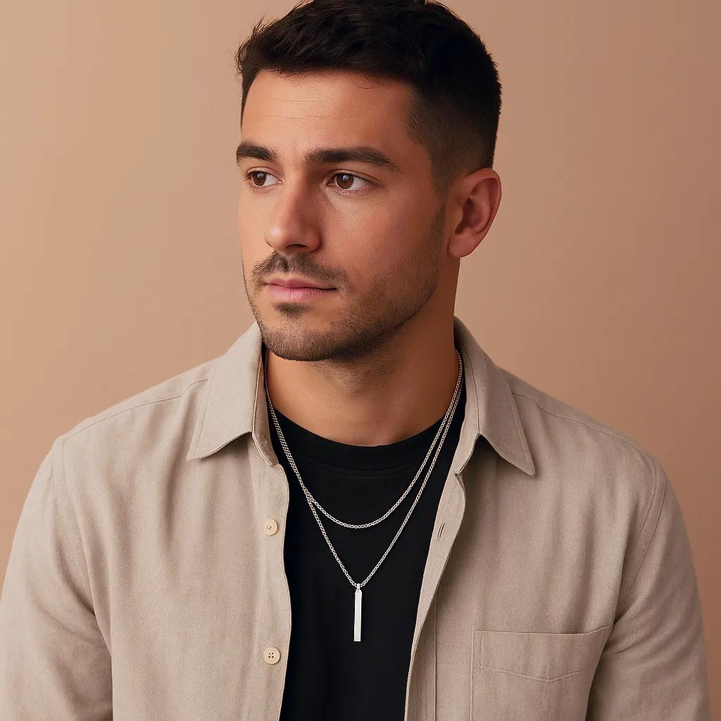 Vertical Bar Necklaces for Men.