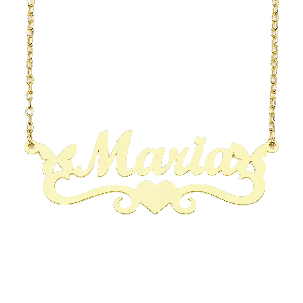 Gold name necklace with elegant script design 
