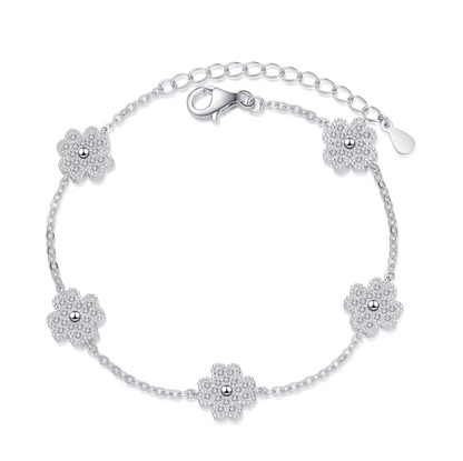 LuxClover Moissanite Four-Leaf Clover Bracelet