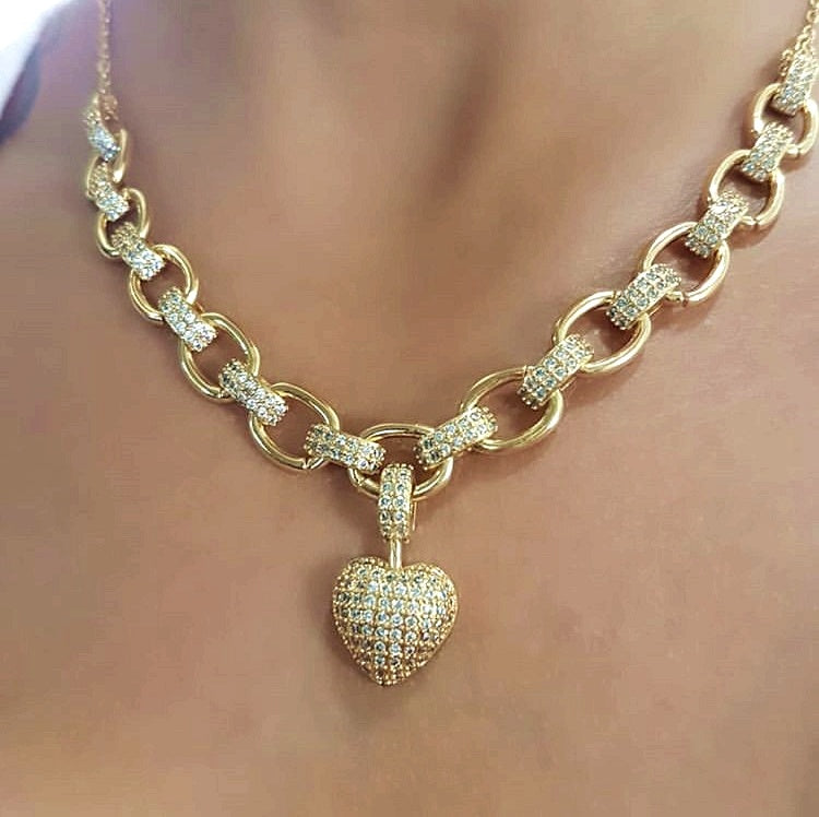 Heart-Shaped Necklace, Bracelet  and Set