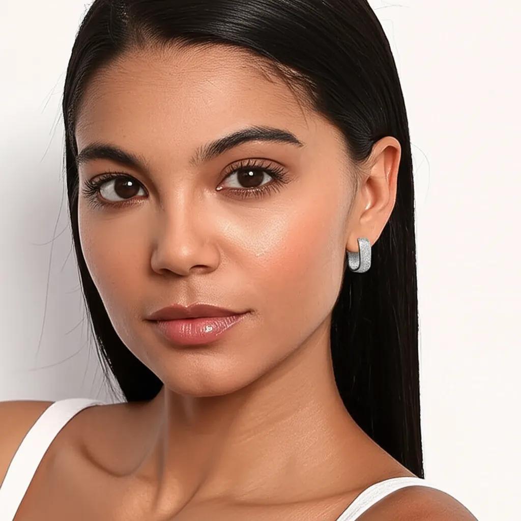 Fashion Hoop Earrings for Women Hot Jewelry Silver