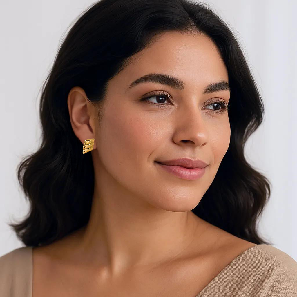 Ripple Shine: Bold Textured Earrings
