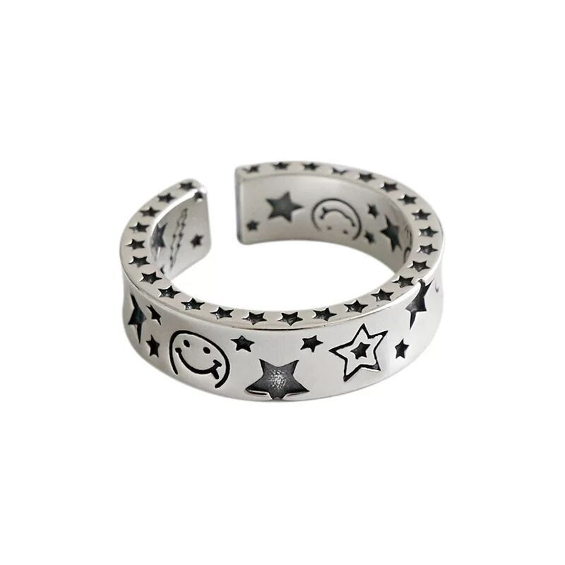 Fashion Personality Thai Silver Ring Female Simple Retro