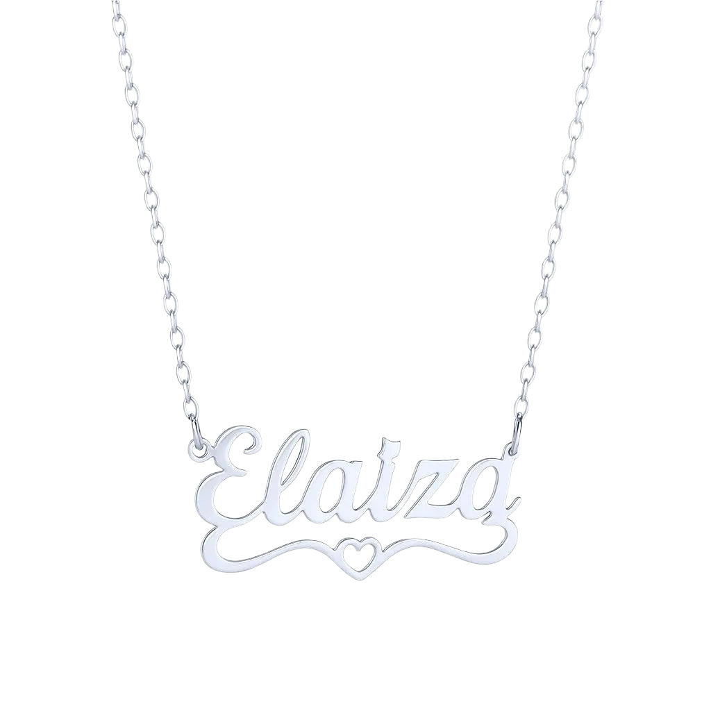 Stylish nameplate necklace in sleek silver design