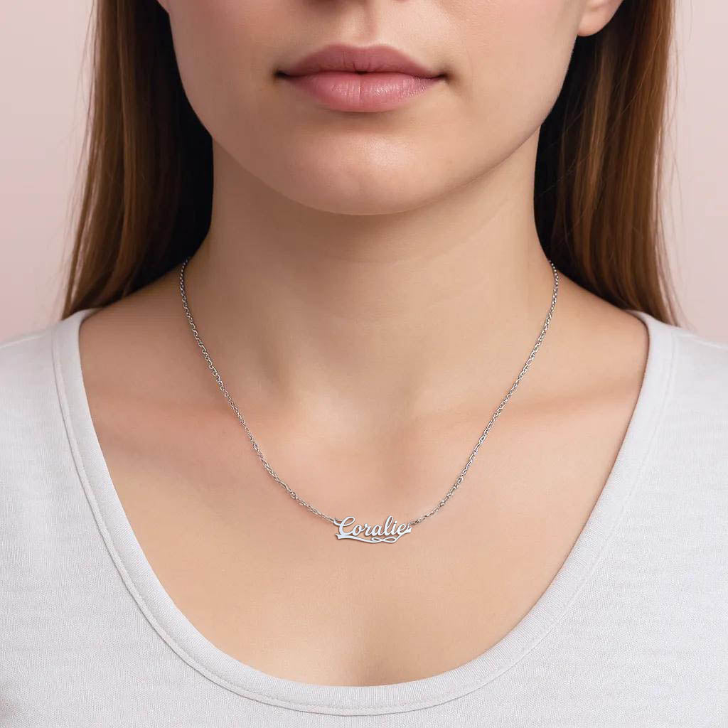 Necklace With Inscription and Bow