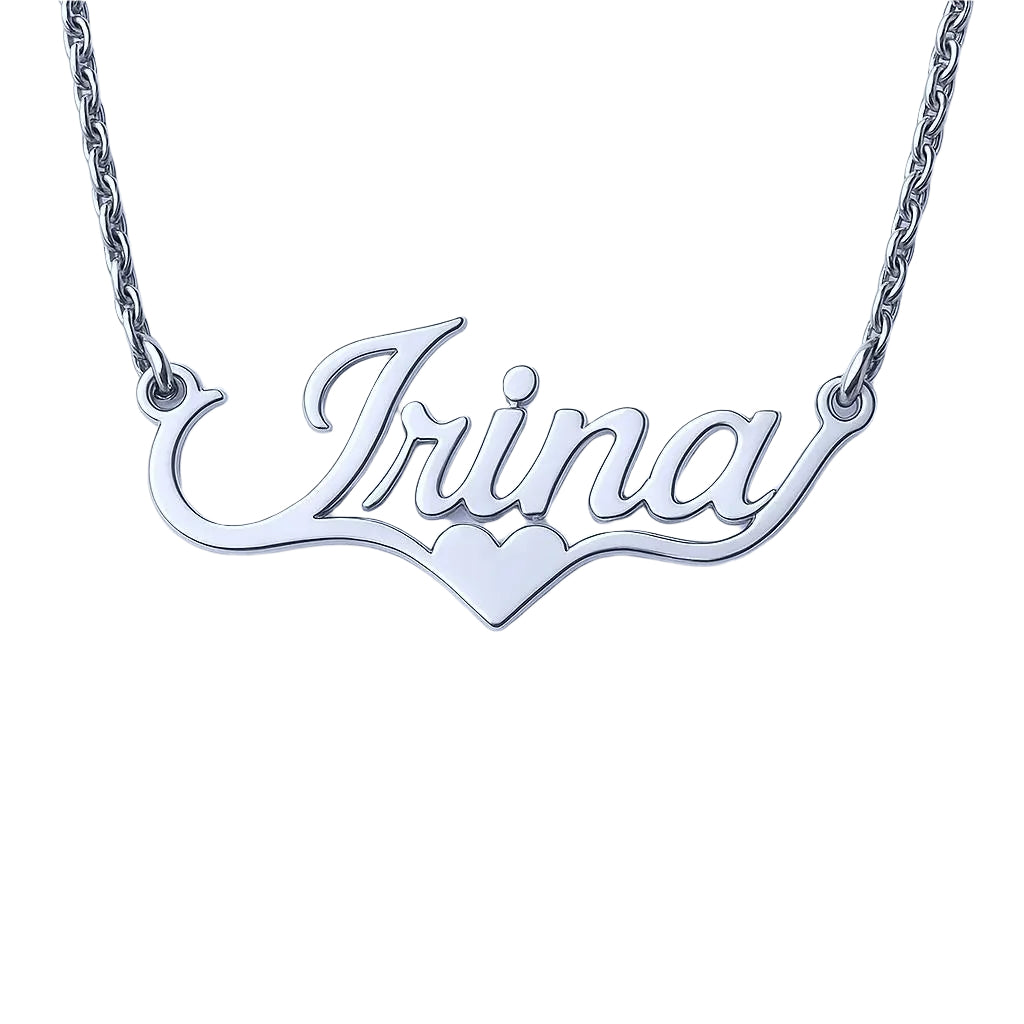 Elegant name silver necklace with delicate chain