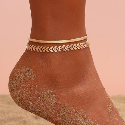 Snake Bones Chain Anklet Two-piece Set