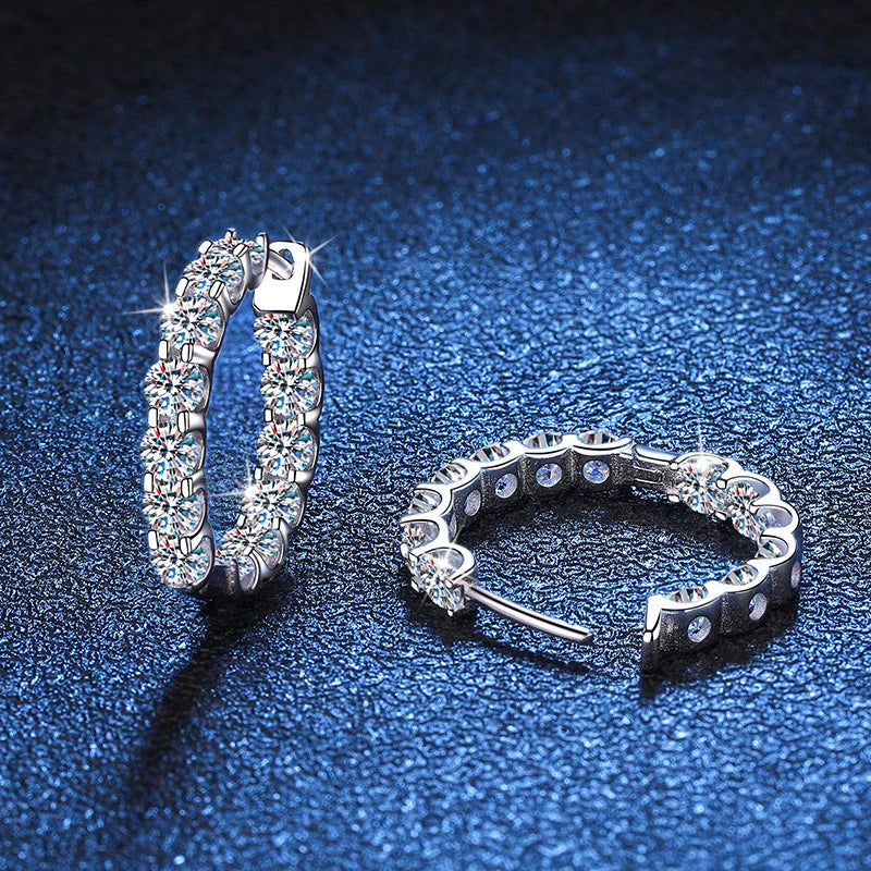 2.6ct Moissanite Earring Hoop Earring for Women  Jewelry.