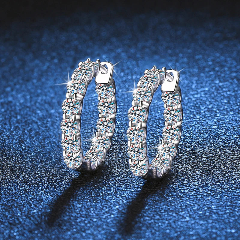 2.6ct Moissanite Earring Hoop Earring for Women  Jewelry.