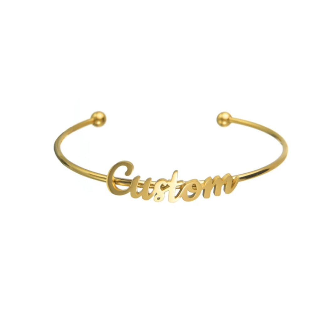Custom Name Gold Cuff Bracelet