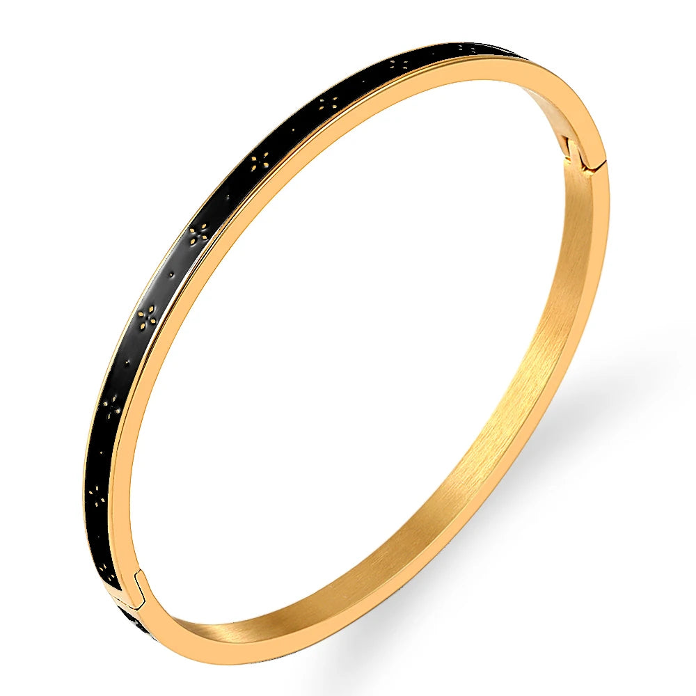 Celeste Noir Enamel Bangle