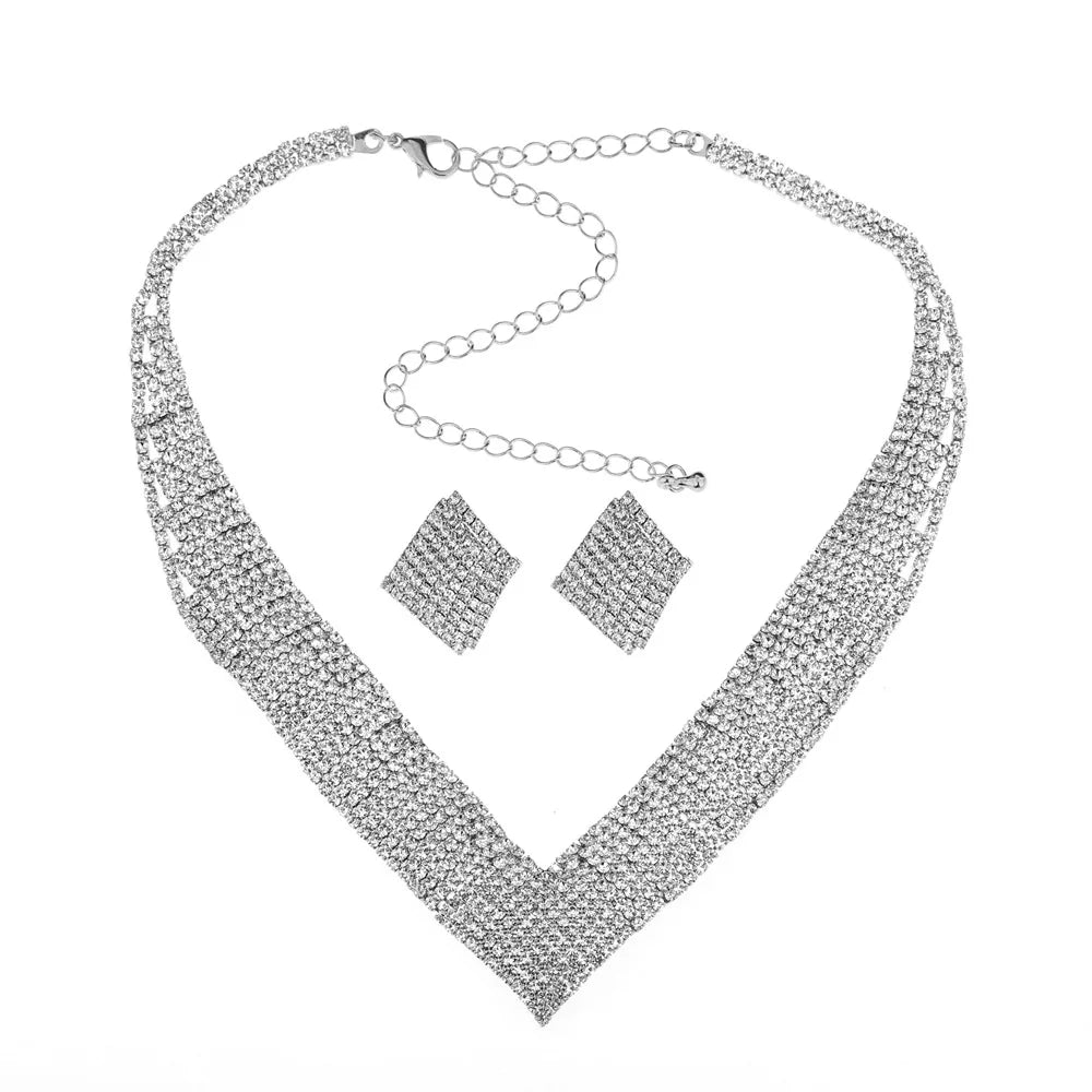 Luxurious Crystal Jewelry Sets.