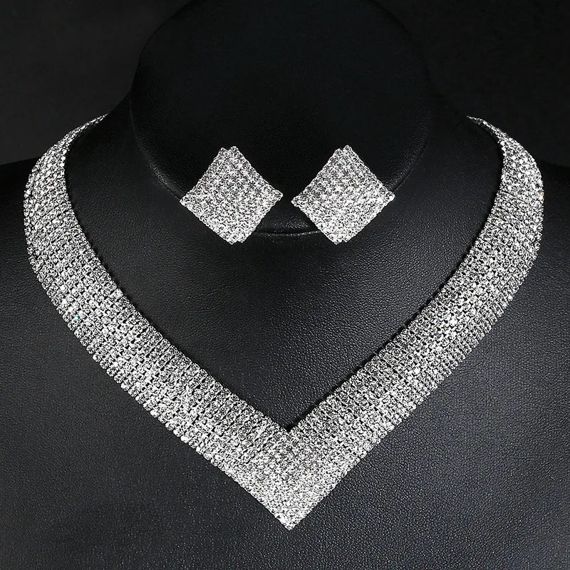 Luxurious Crystal Jewelry Sets.