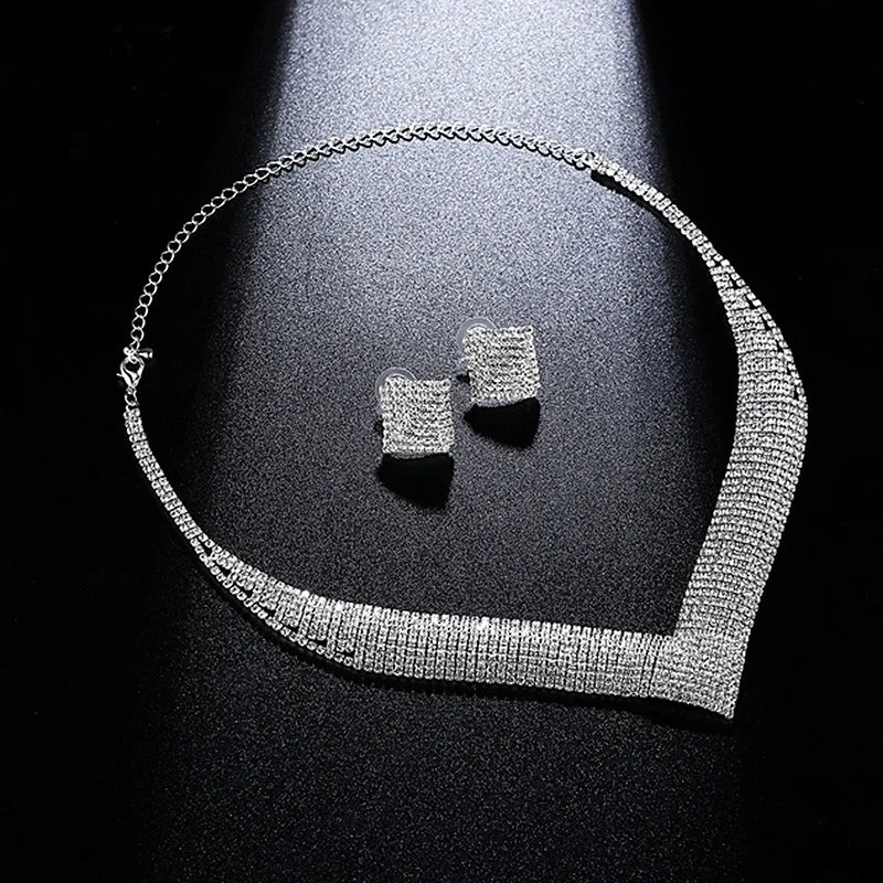 Luxurious Crystal Jewelry Sets.