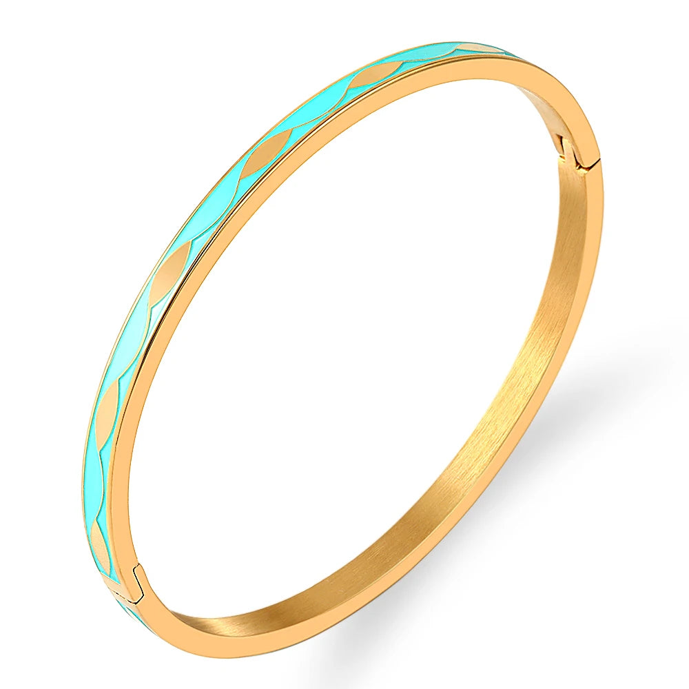 Azure Rhythm Enamel Bangle