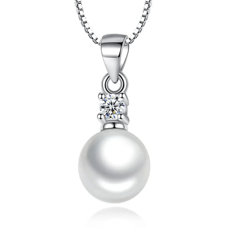 Silver Color  Necklace Drilling Of Zircon Pearls For Women Fine Jewelry.