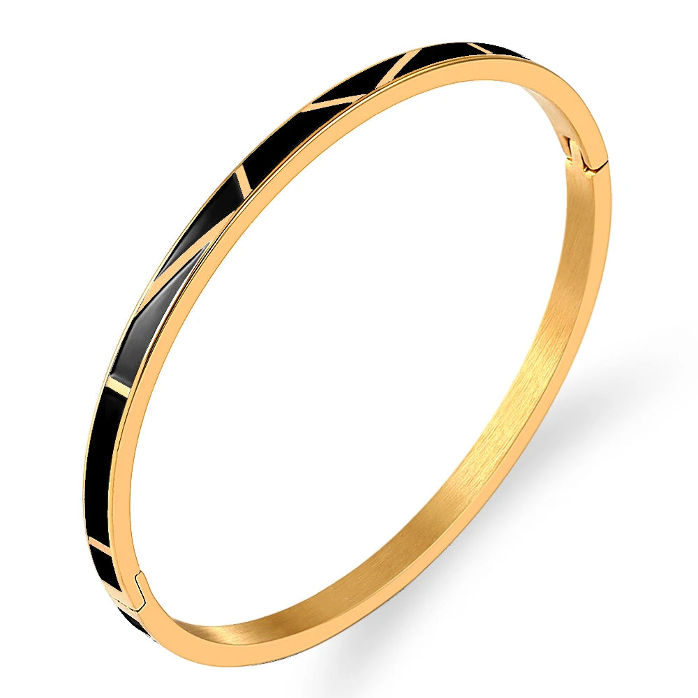 Midnight Lines Enamel Bangle