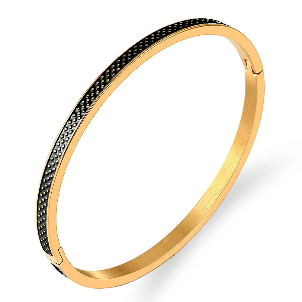 Textured Noir Gold Bangle