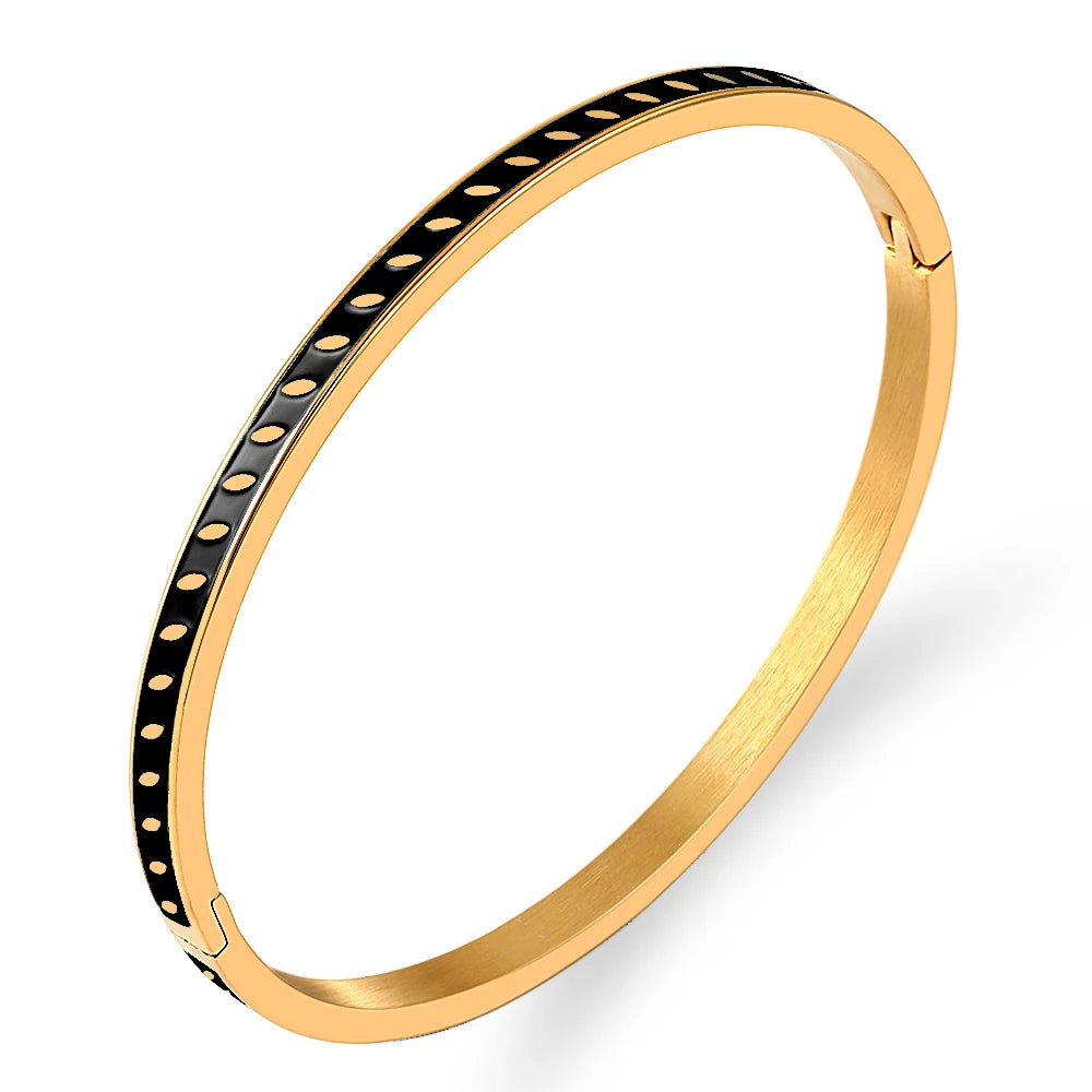 Dot Noir Slim Bangle