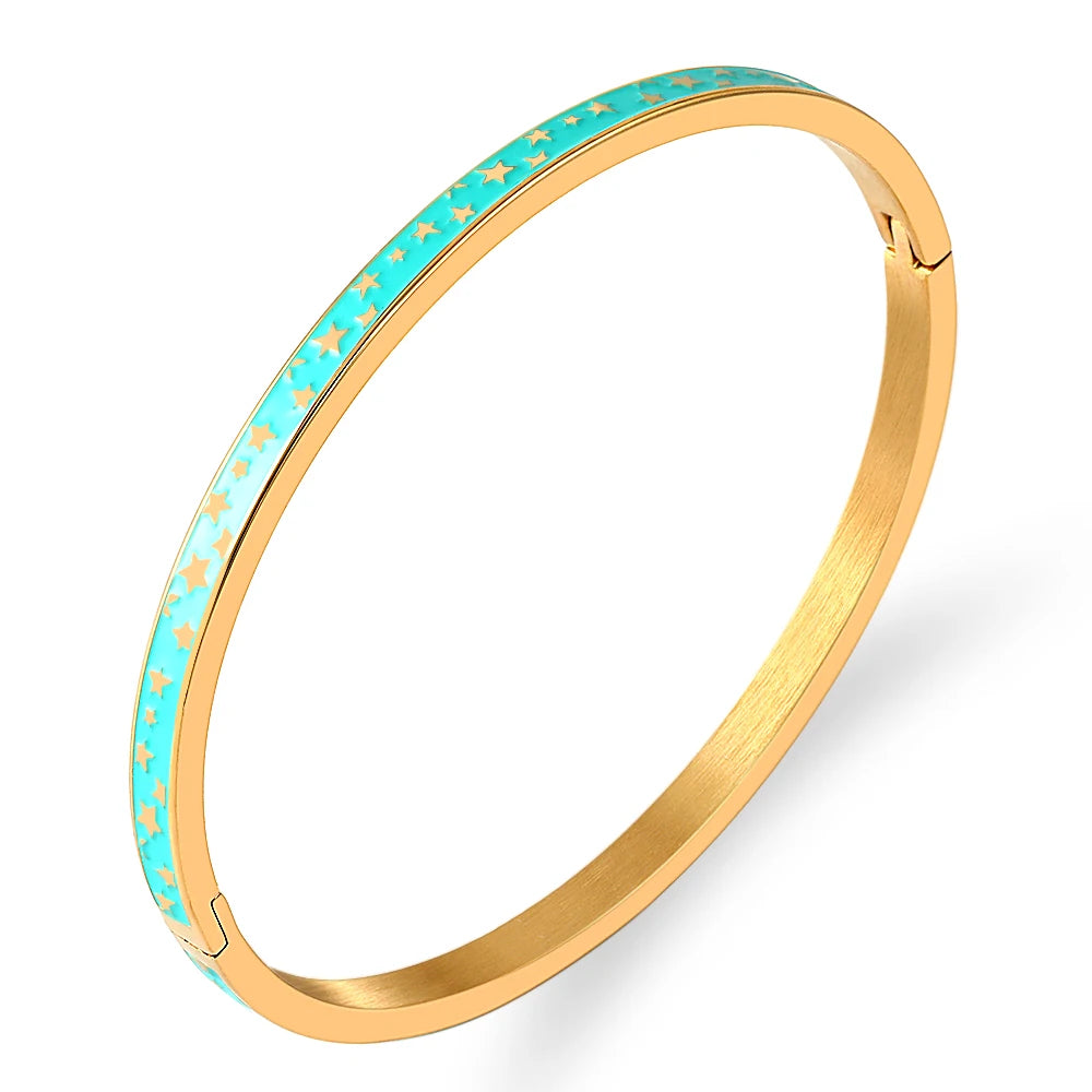 Celeste Enamel Star Bangle