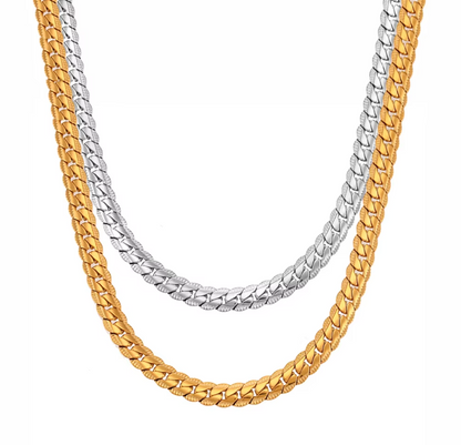 Hot luxury 17-23 in gold  0.2 in sideways chain Necklaces