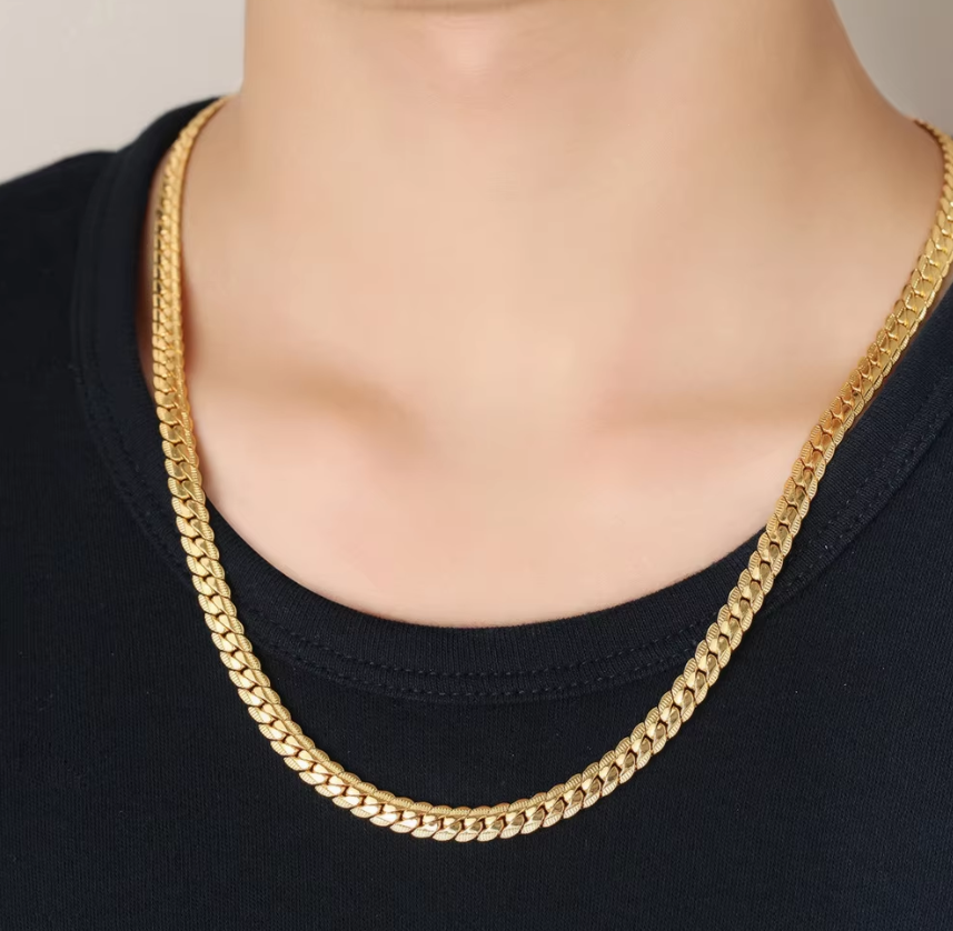 Hot luxury 17-23 in gold  0.2 in sideways chain Necklaces