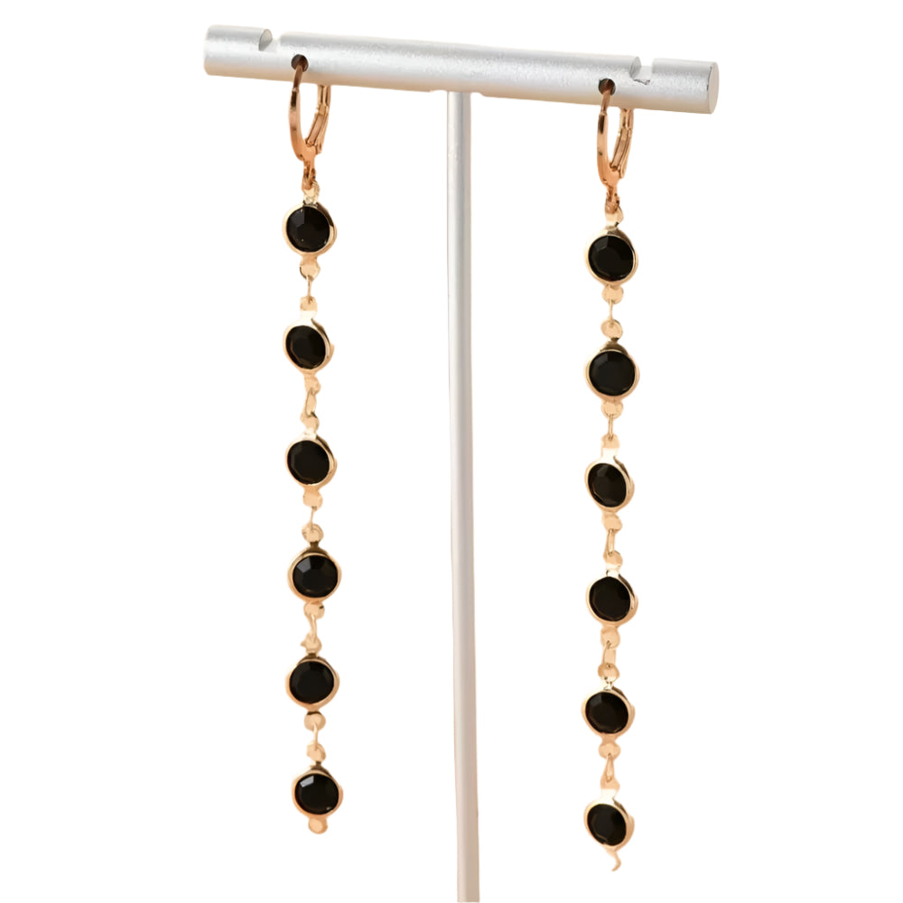 Fashion  Crystal Drop Earrings Temperament Long Tassel Hanging Jewelry.