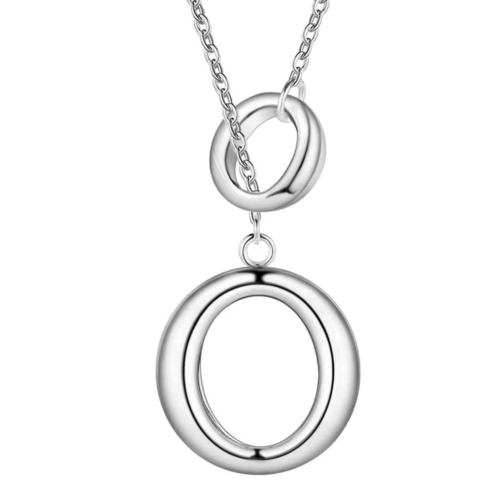 Stylish silver pendant necklace displayed elegantly.