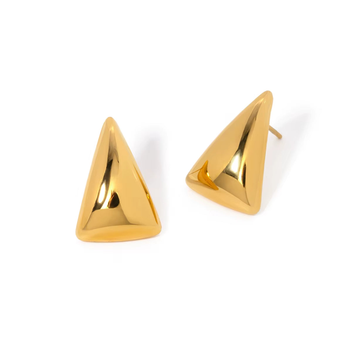 Golden Edge: Geometric Triangle Earrings