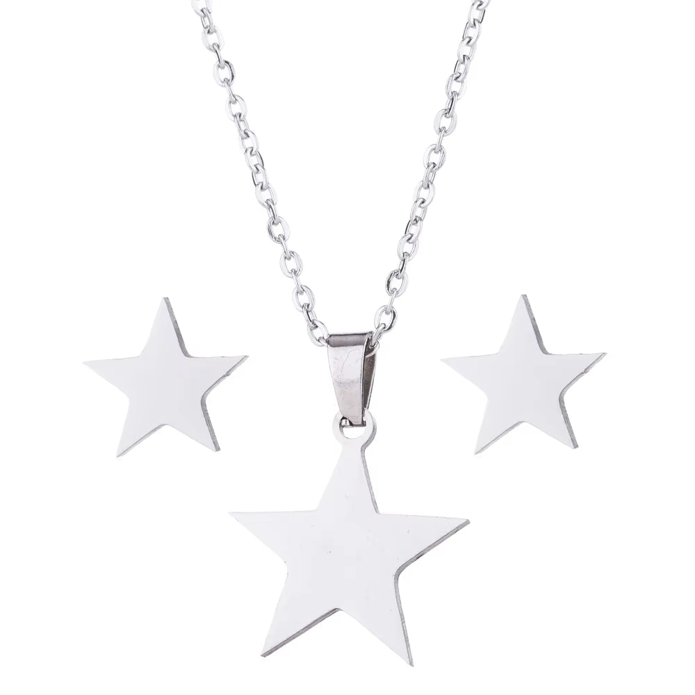 Jewelry set with adjustable chain and star pendant