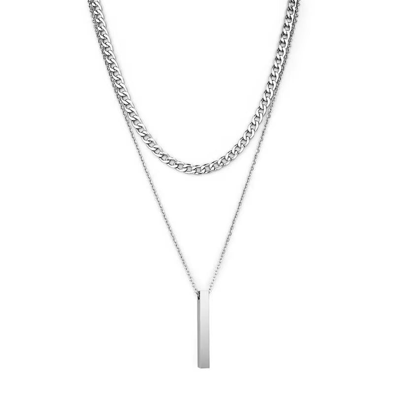 Men’s Vertical Bar Pendant Necklace