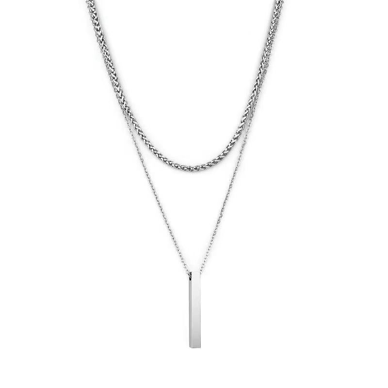 Men’s Vertical Bar Pendant Necklace