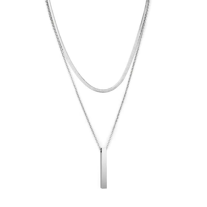 Men’s Vertical Bar Pendant Necklace