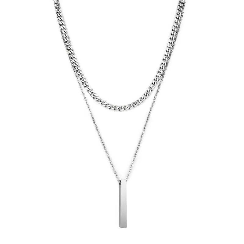Men’s Vertical Bar Pendant Necklace