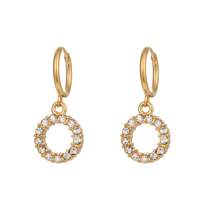 Plated Micro Set Zircon Letter Earrings For Women