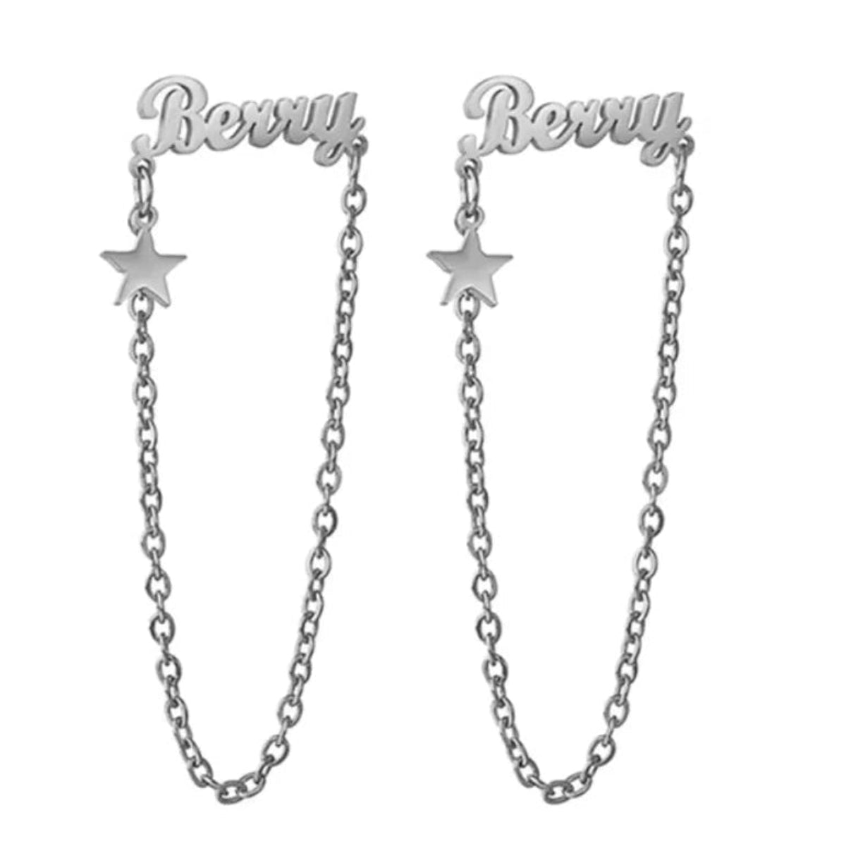 Font selection chart for personalized earrings