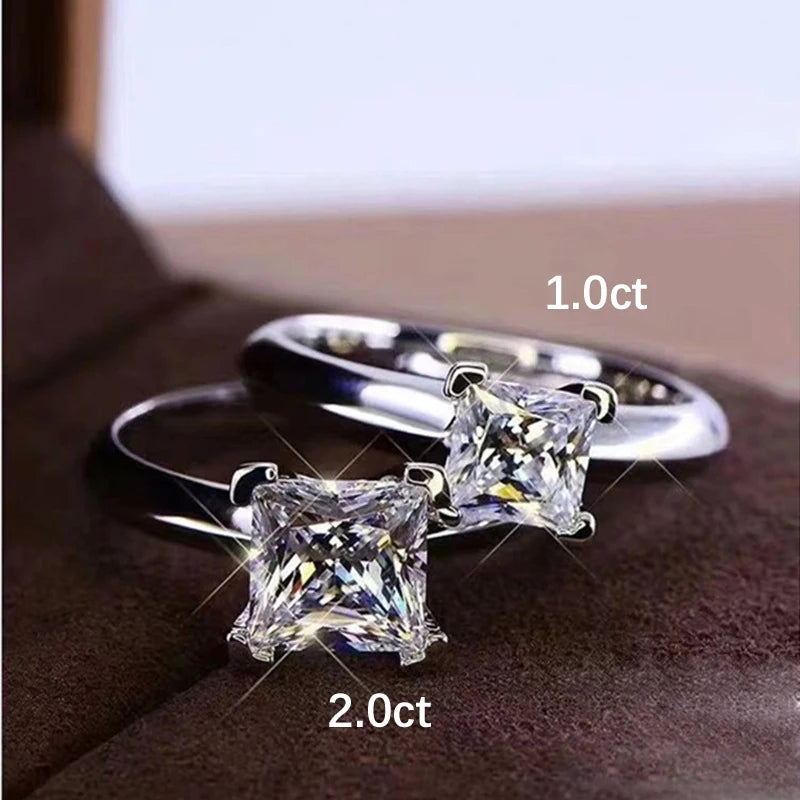 Princess Cut Moissanite Engagement Ring.