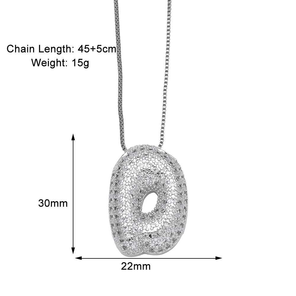 Sparkly CZ Zircon Letter Initial Pendant.