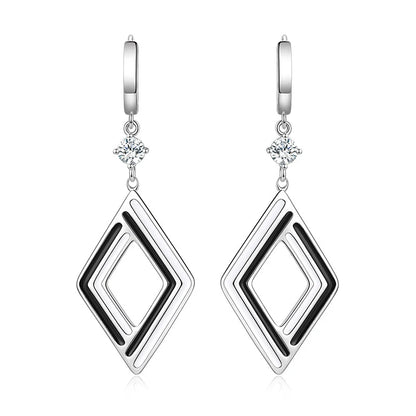 Trendy Geometric  Earrings For Women  Jewelry Black and White Line.