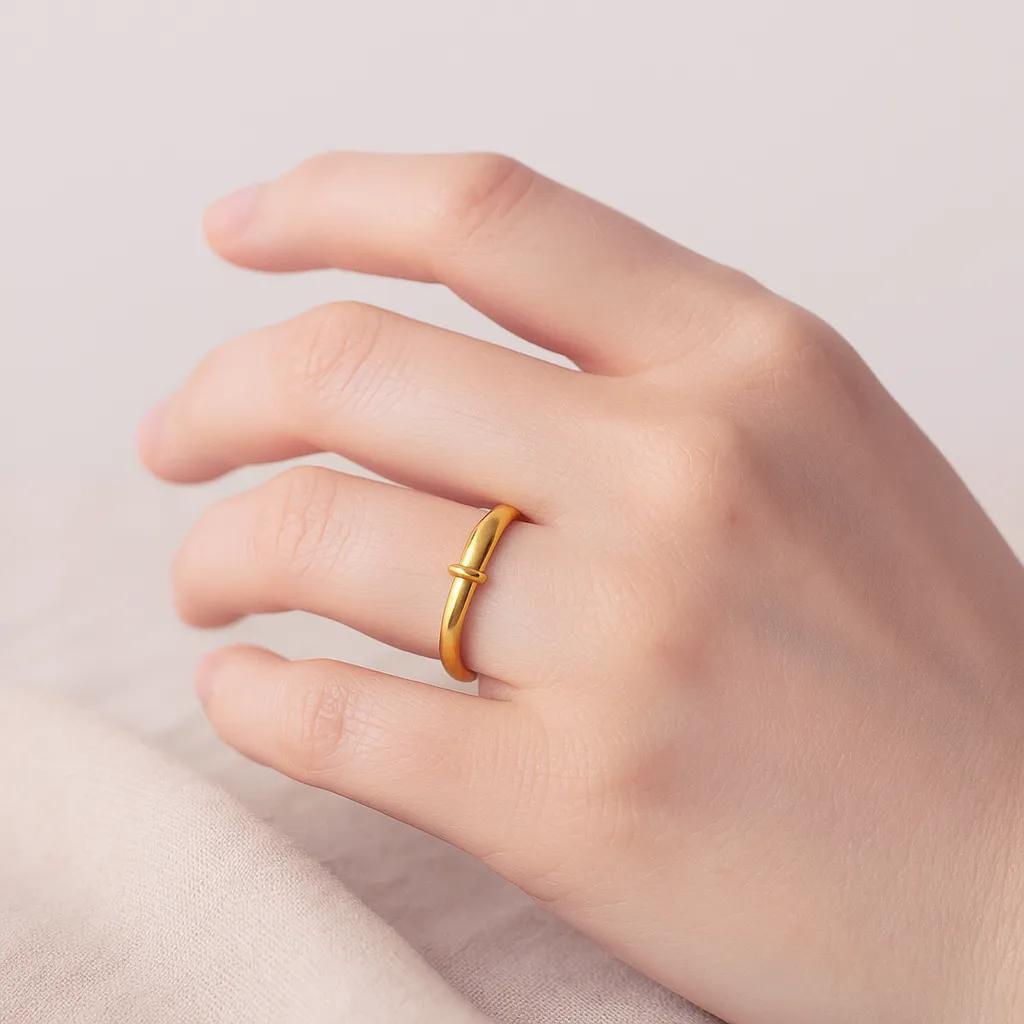 Minimalist gold bangle with sleek finish