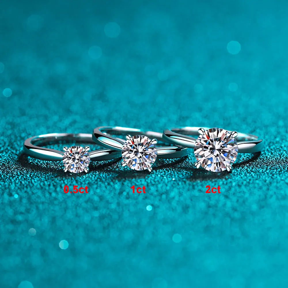 Round Moissanite Rings