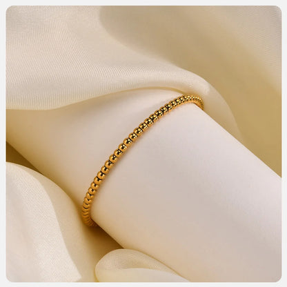 Bead Bracelet Anti Allergy Stainless Steel Beaded Ball Stretchable Elastic