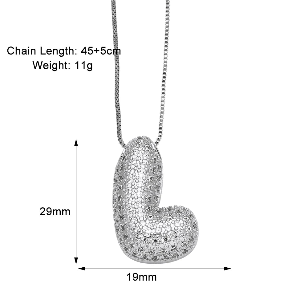Sparkly CZ Zircon Letter Initial Pendant.