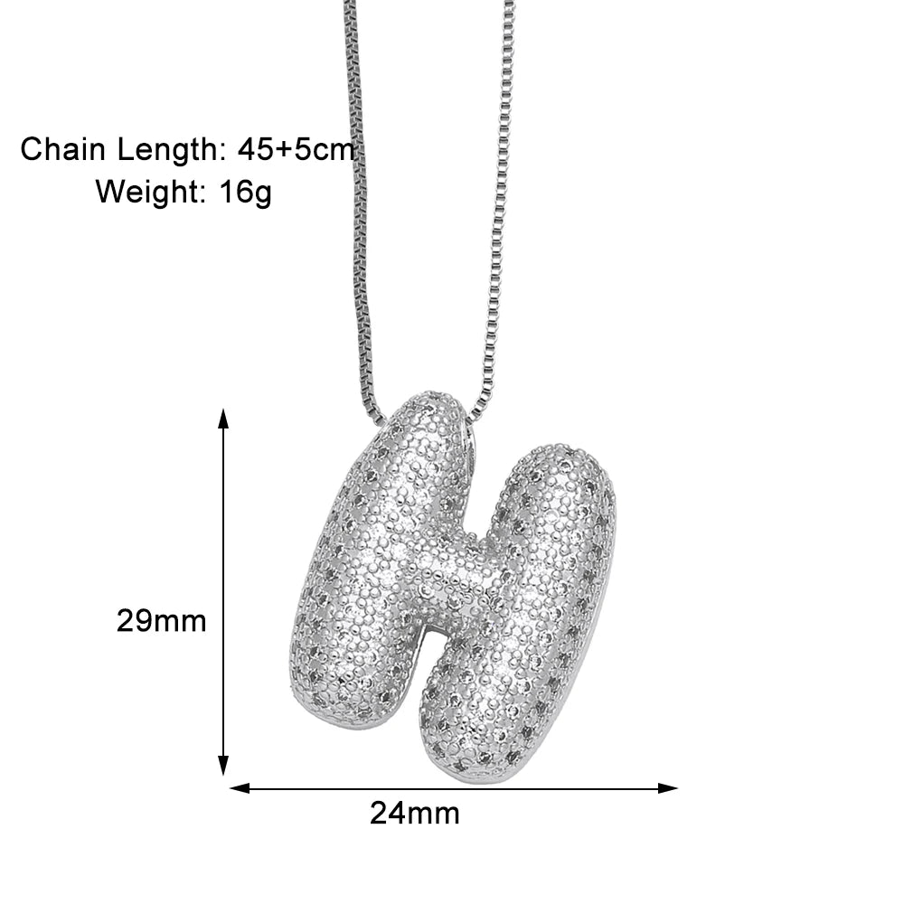 Sparkly CZ Zircon Letter Initial Pendant.