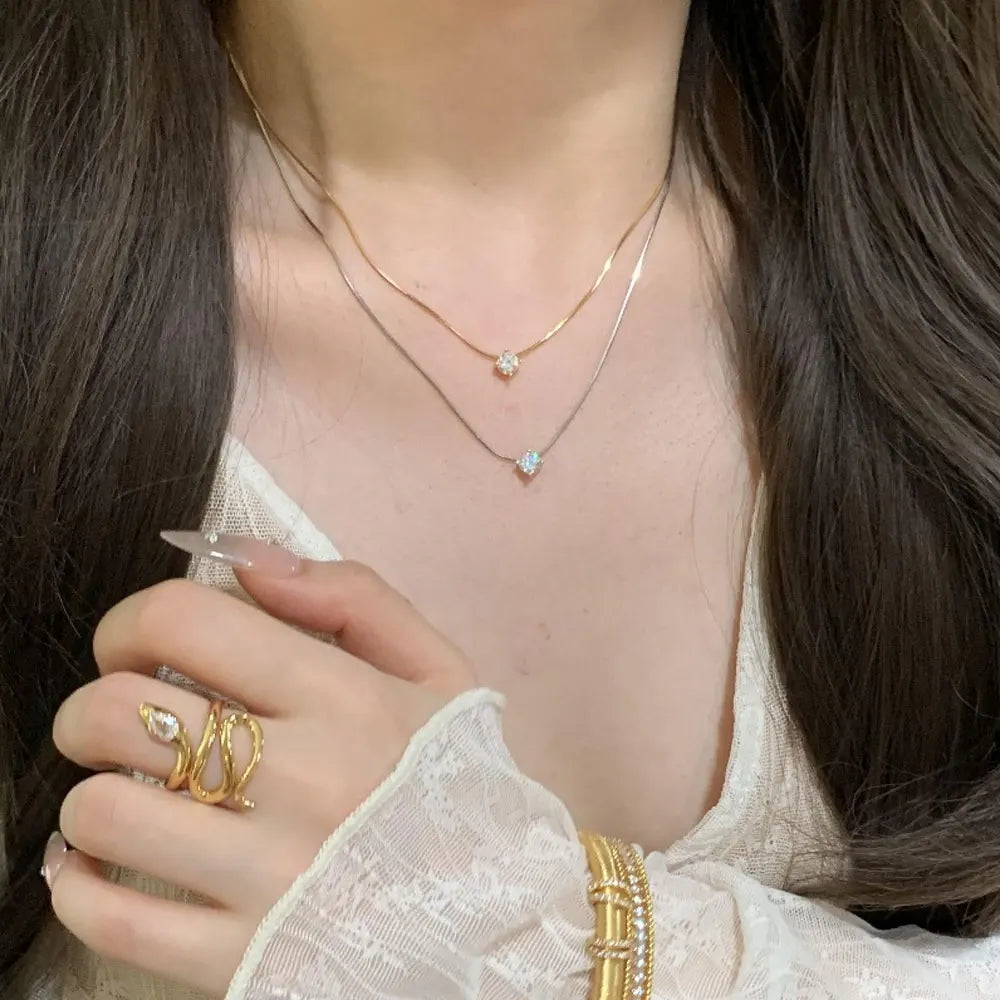 Brilliant Grace Moissanite Necklace – 925 Sterling Silver, 18K White Gold Plated