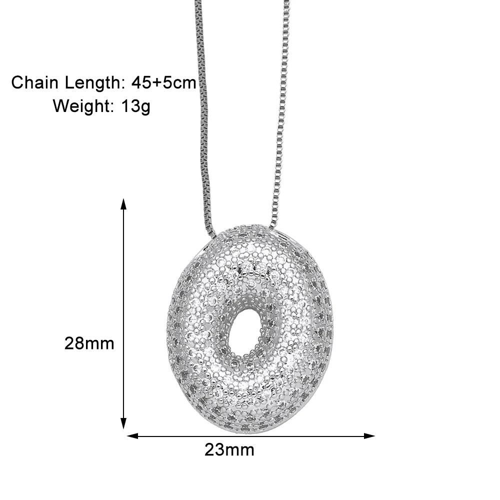 Sparkly CZ Zircon Letter Initial Pendant.