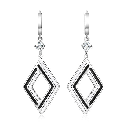 Trendy Geometric  Earrings For Women  Jewelry Black and White Line.