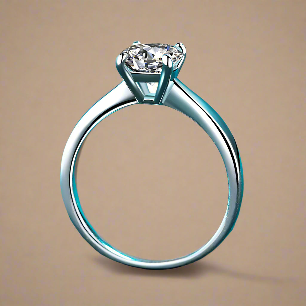 Round Moissanite Rings.